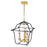CWI Lighting Tudor 3 Light Down Pendant, Satin Gold/Black