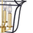 CWI Lighting Tudor 3 Light Down Pendant, Satin Gold/Black