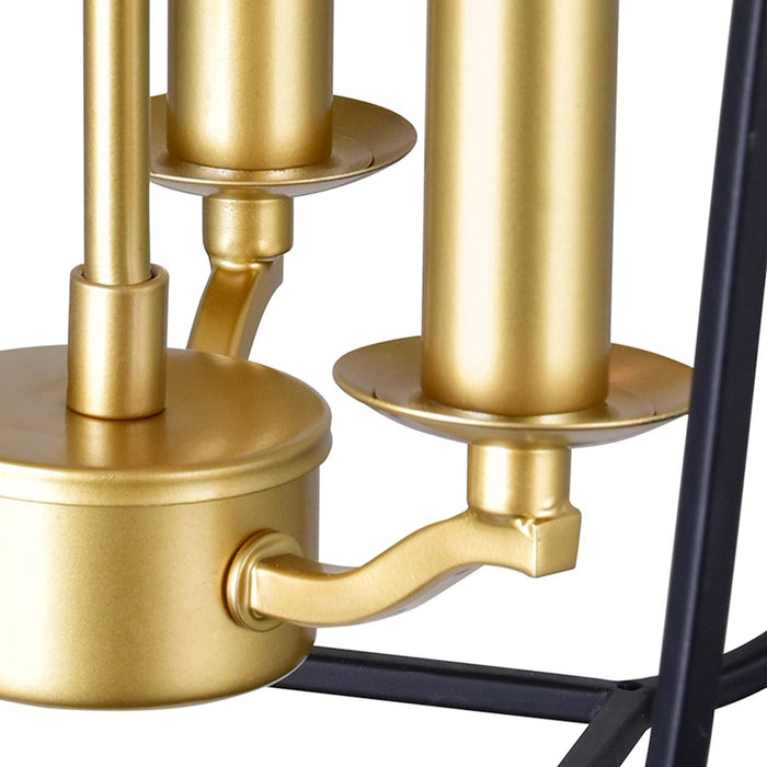 CWI Lighting Tudor 3 Light Down Pendant, Satin Gold/Black