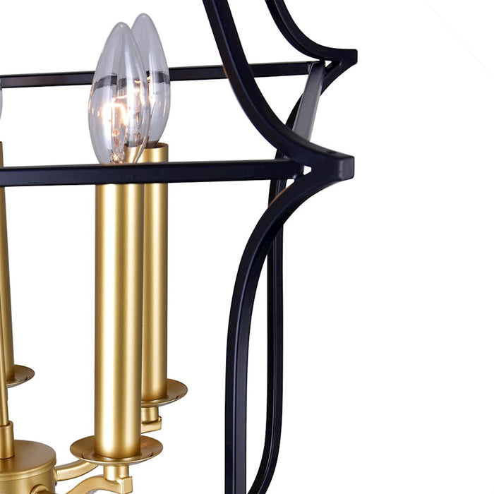 CWI Lighting Tudor 5 Light Up Chandelier, Satin Gold/Black