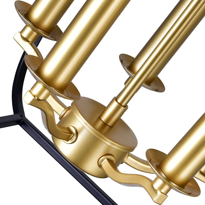 CWI Lighting Tudor 5 Light Up Chandelier, Satin Gold/Black