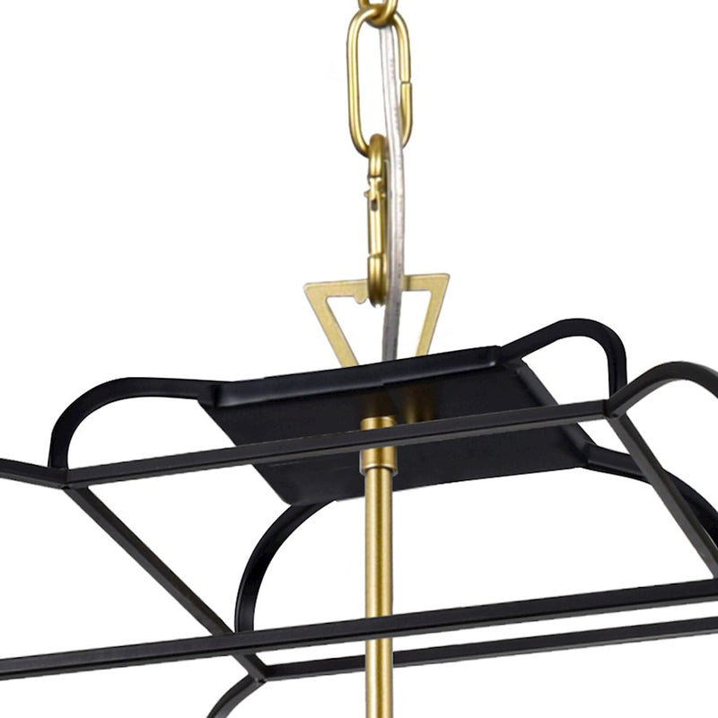 CWI Lighting Tudor 6 Light Up Chandelier, Satin Gold/Black