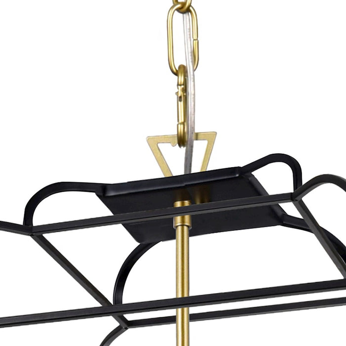 CWI Lighting Tudor 6 Light Up Chandelier, Satin Gold/Black