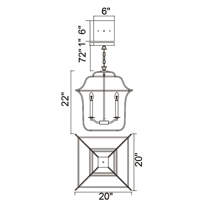 CWI Lighting Tudor 6 Light Up Chandelier, Satin Gold/Black