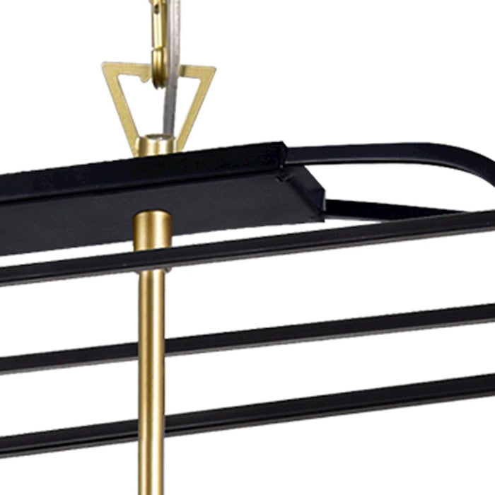 CWI Lighting Tudor 6 Light Chandelier, Satin Gold/Black