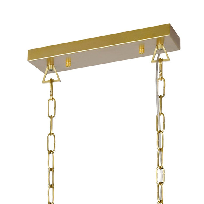 CWI Lighting Tudor 6 Light Chandelier, Satin Gold/Black