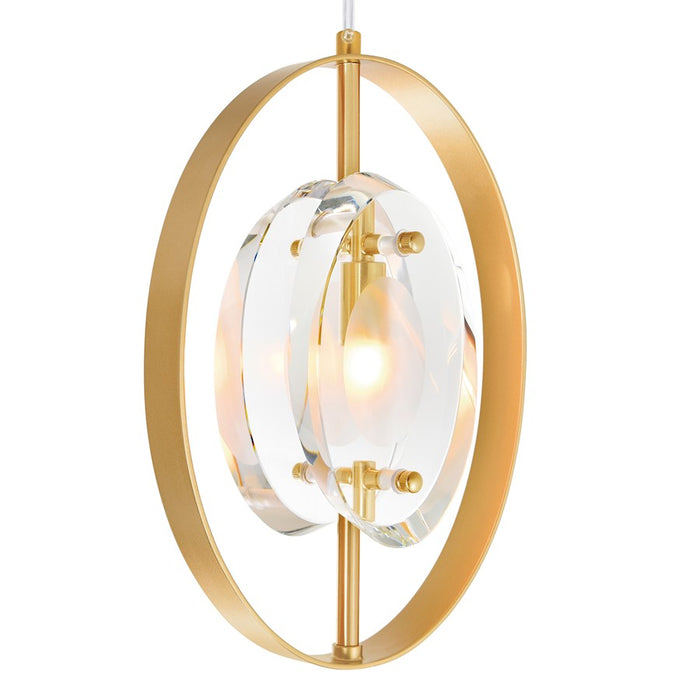 CWI Lighting Iris 6 Light Multi Point Pendant, Sun Gold/Clear
