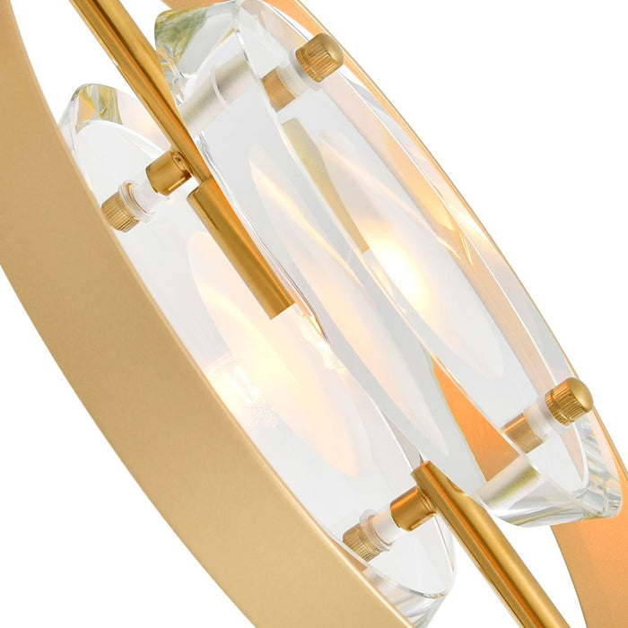 CWI Lighting Iris 6 Light Multi Point Pendant, Sun Gold/Clear