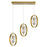 CWI Lighting Iris 3 Light Chandelier, Brass/Clear - 1224P22-3-625