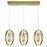 CWI Lighting Iris 3 Light Chandelier, Brass/Clear