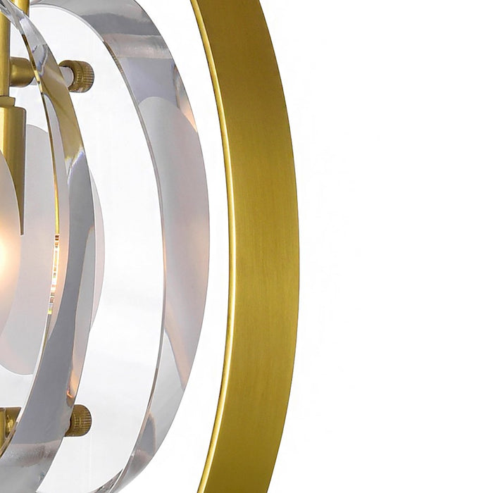 CWI Lighting Iris 3 Light Chandelier, Brass/Clear