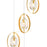 CWI Lighting Iris 9 Light Multi Point Pendant, Sun Gold/Clear