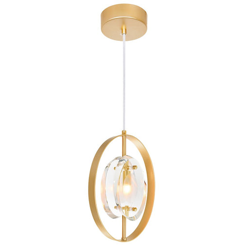 CWI Lighting Iris 1 Light Down Mini Pendant, Sun Gold/Clear - 1224P8-1-625