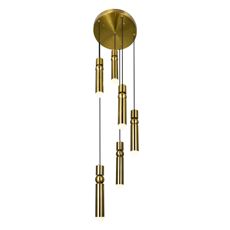 CWI Lighting Chime 16" Multi Point Pendant, Brass