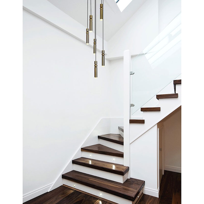 CWI Lighting Chime 16" Multi Point Pendant, Brass