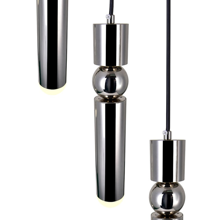 CWI Lighting Chime 9" Multi Point Pendant, Polished Nickel