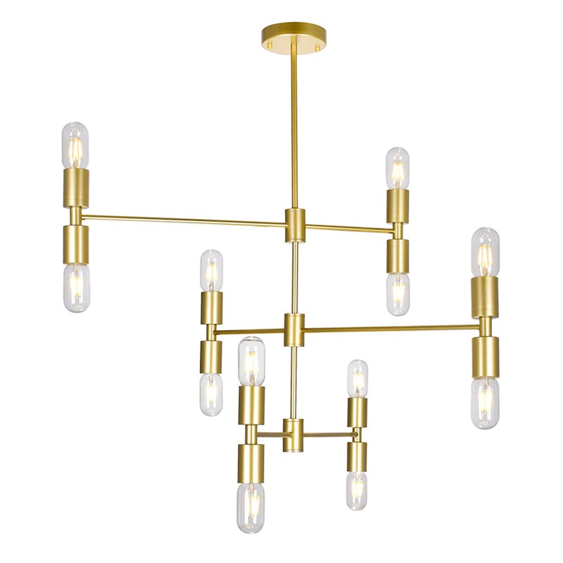 CWI Lighting Hand Crank 12 Light Up Chandelier, Medallion Gold