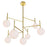 CWI Tourch 7 Light Down Chandelier, Medallion Gold/Frosted