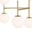 CWI Tourch 7 Light Down Chandelier, Medallion Gold/Frosted