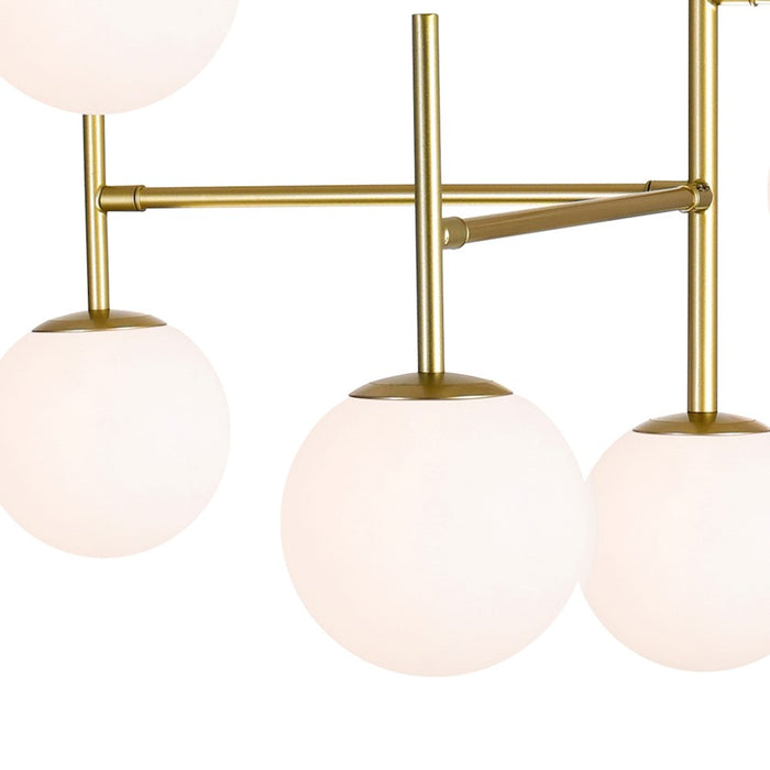 CWI Tourch 7 Light Down Chandelier, Medallion Gold/Frosted