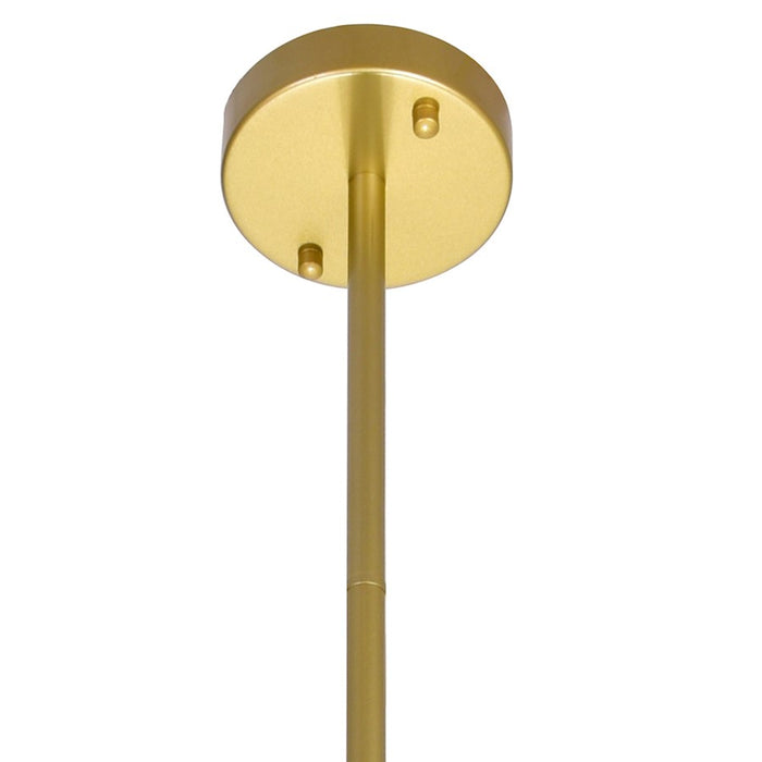 CWI Tourch 7 Light Down Chandelier, Medallion Gold/Frosted