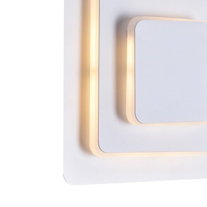 CWI Lighting Private I Square Trio Wall Sconce, Matte White