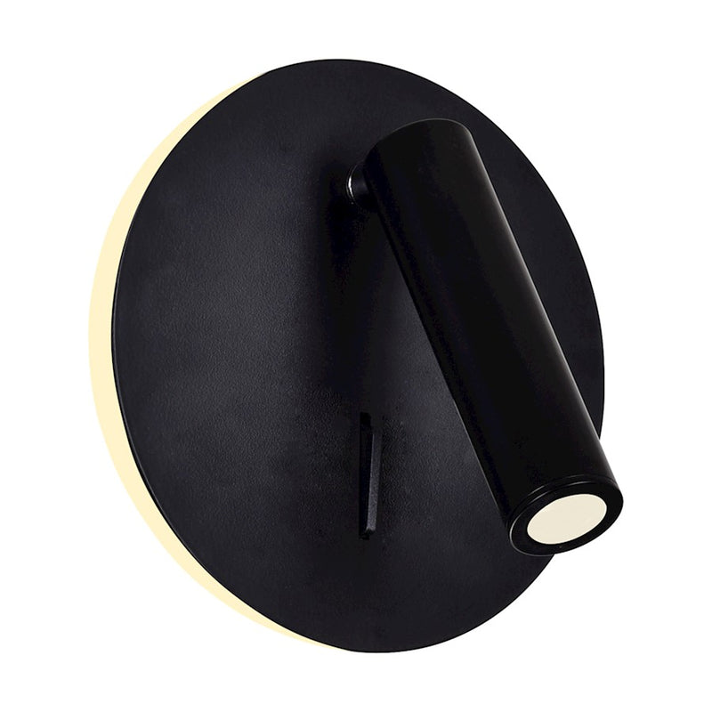 CWI Lighting Private I 6" Round Wall Sconce, Matte Black