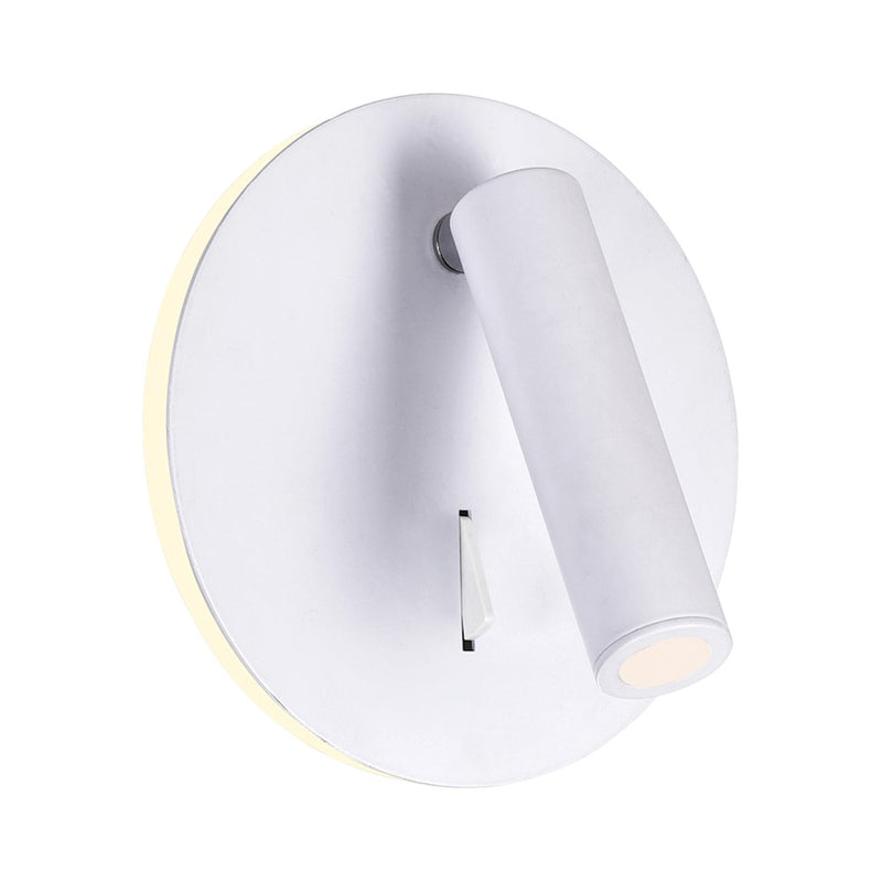 CWI Lighting Private I 6" Round Wall Sconce, Matte White