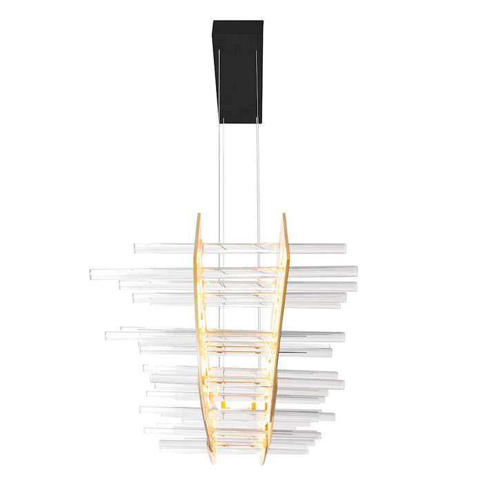 CWI Lighting Gondola Chandelier, Black/Satin Gold