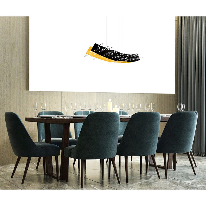 CWI Lighting Gondola Chandelier, Black/Satin Gold