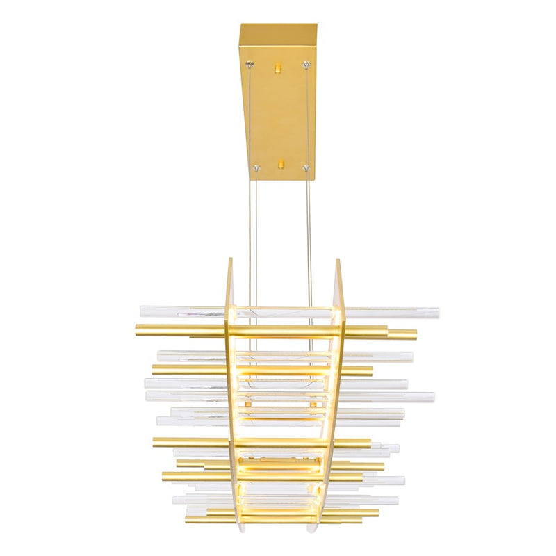 CWI Lighting Gondola Chandelier, Satin Gold