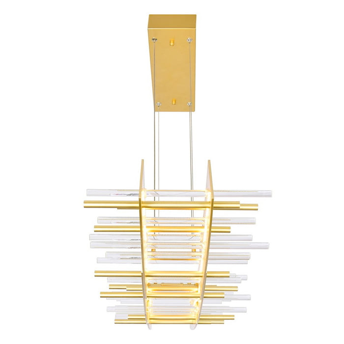 CWI Lighting Gondola Chandelier, Satin Gold