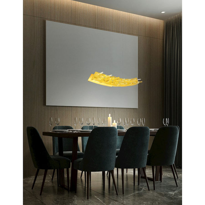 CWI Lighting Gondola Chandelier, Satin Gold