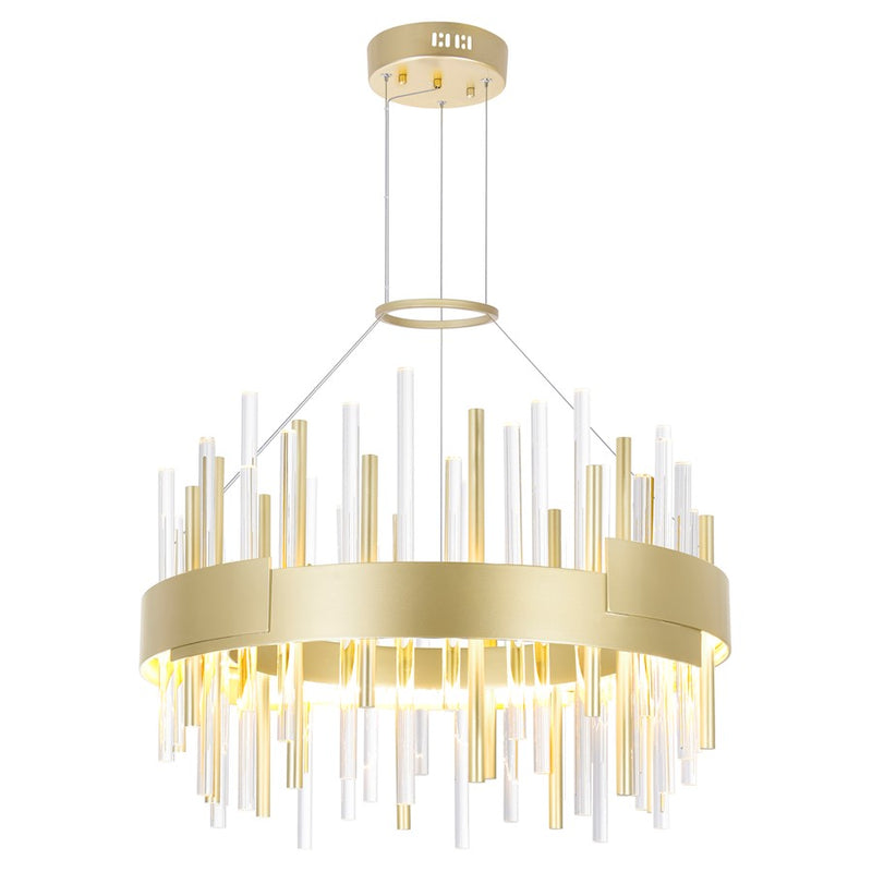 CWI Lighting Millipede 20" Chandelier, Satin Gold