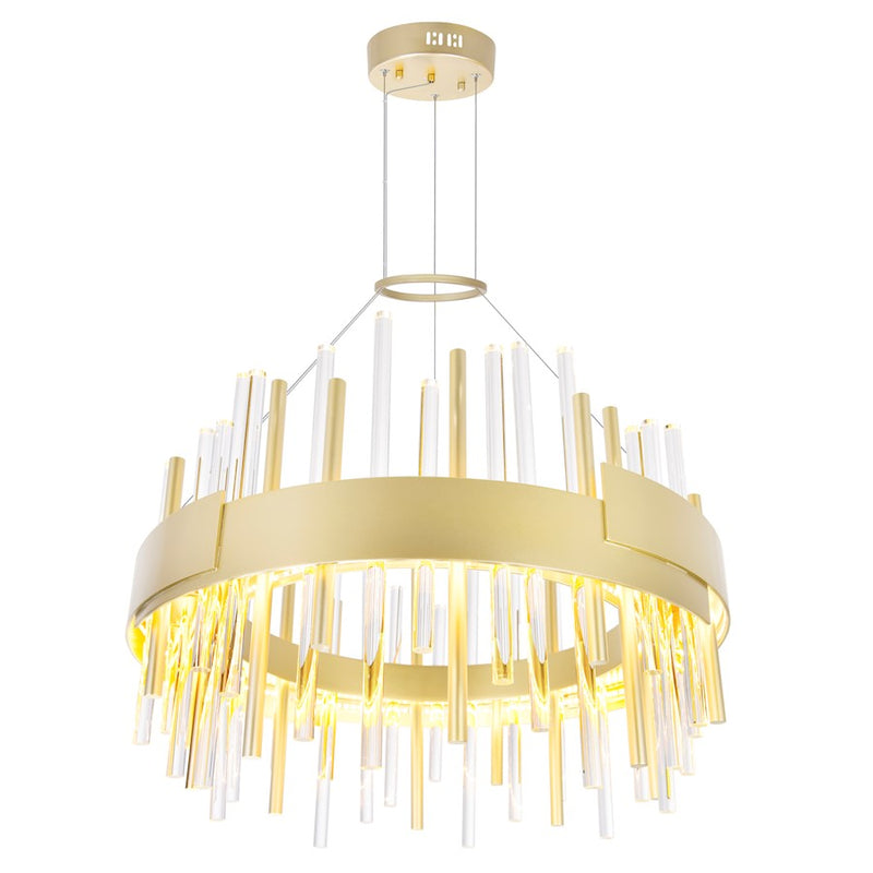 CWI Lighting Millipede 20" Chandelier, Satin Gold