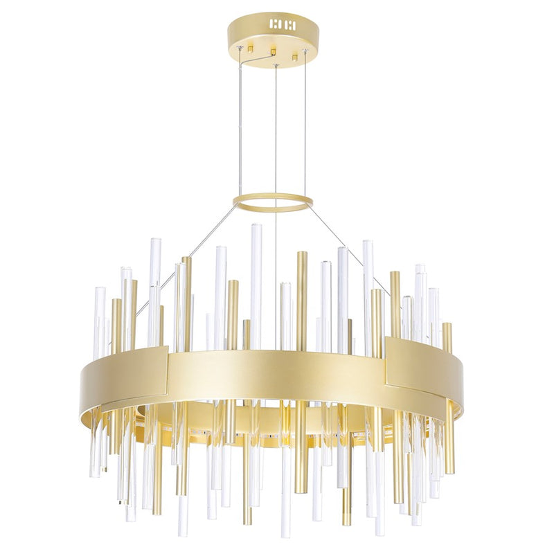 CWI Lighting Millipede 20" Chandelier, Satin Gold