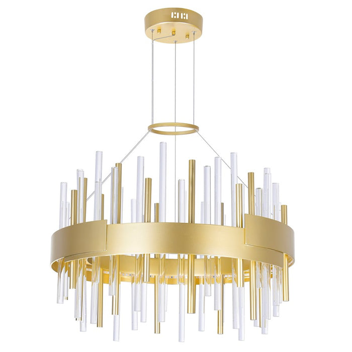CWI Lighting Millipede 20" Chandelier, Satin Gold
