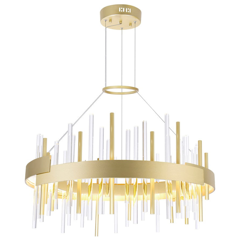 CWI Lighting Millipede 26" Chandelier, Satin Gold