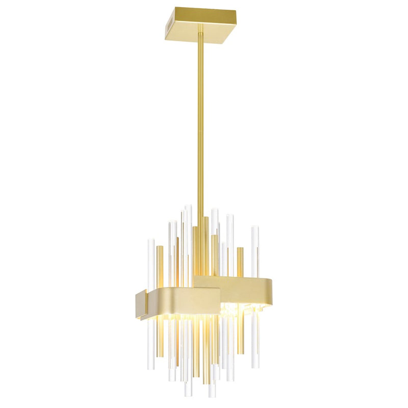 CWI Lighting Millipede Mini Pendant, Satin Gold