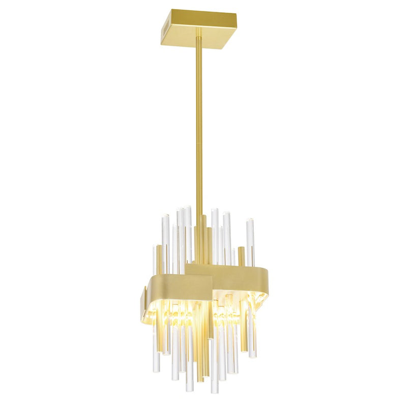 CWI Lighting Millipede Mini Pendant, Satin Gold