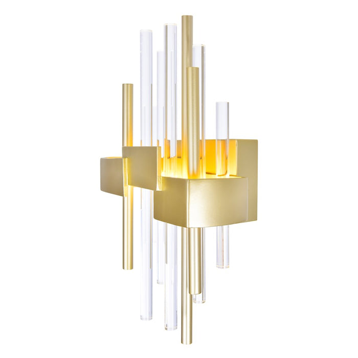 CWI Lighting Millipede Wall Light, Satin Gold