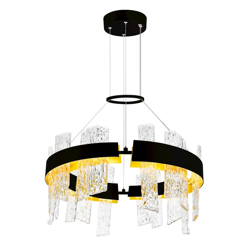 CWI Lighting Guadiana 24" Chandelier, Black/Satin Gold/Clear