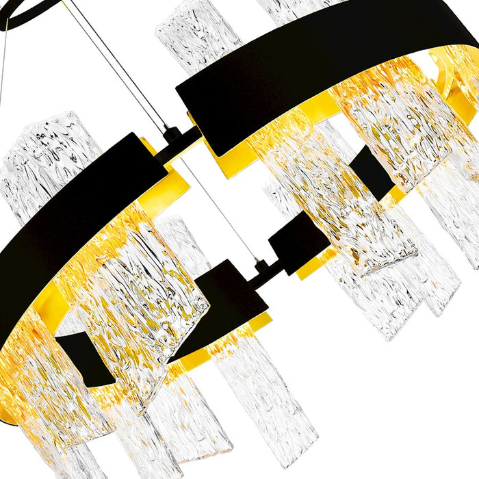 CWI Lighting Guadiana 24" Chandelier, Black/Satin Gold/Clear