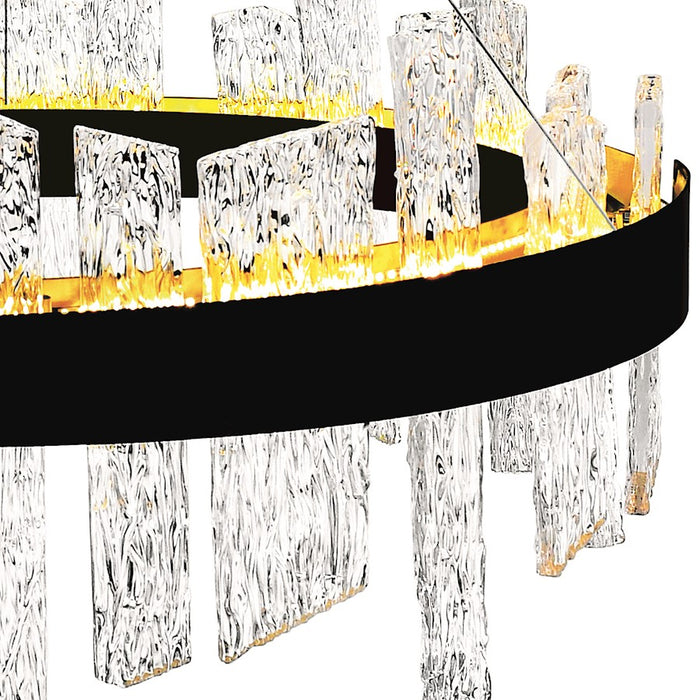 CWI Lighting Guadiana 24" Chandelier, Black/Satin Gold/Clear