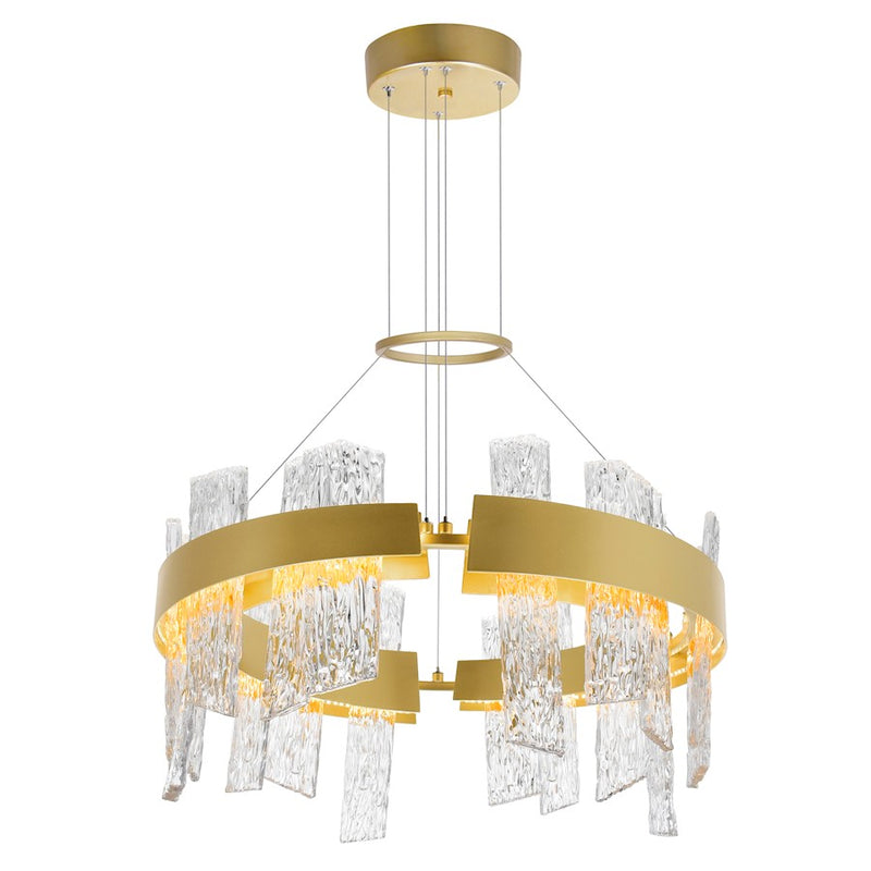 CWI Lighting Guadiana 24" Chandelier, Satin Gold/Clear