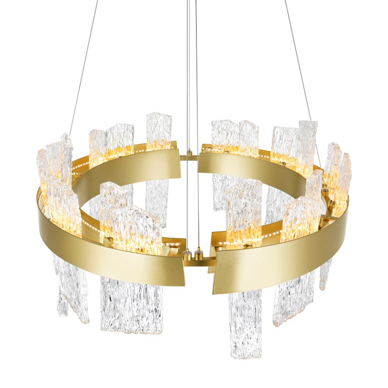 CWI Lighting Guadiana 24" Chandelier, Satin Gold/Clear