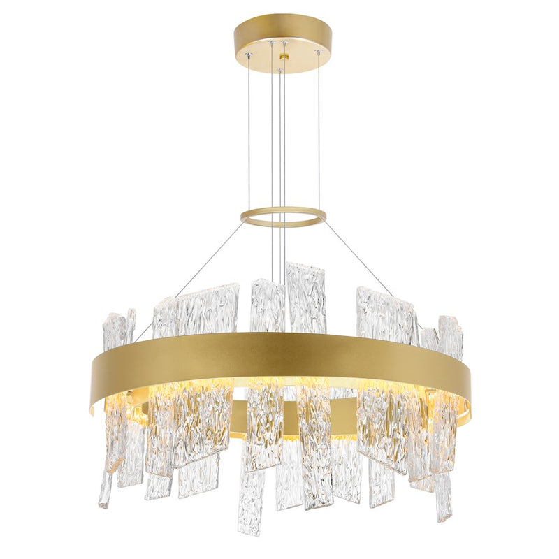 CWI Lighting Guadiana 24" Chandelier, Satin Gold/Clear