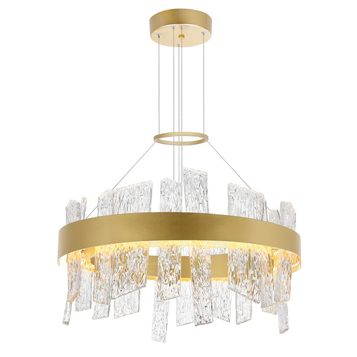 CWI Lighting Guadiana 24" Chandelier, Satin Gold/Clear