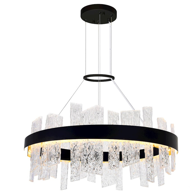 CWI Lighting Guadiana 32" Chandelier, Black/Satin Gold/Clear
