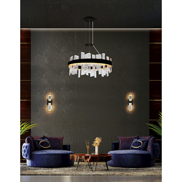 CWI Lighting Guadiana 32" Chandelier, Black/Satin Gold/Clear